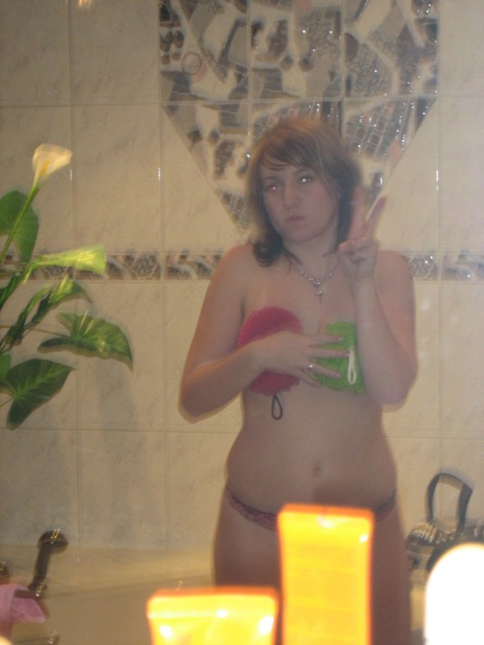 Girlfriend pose in underwear at home