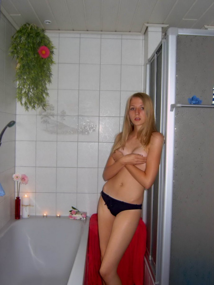 Russian blonde with small tits