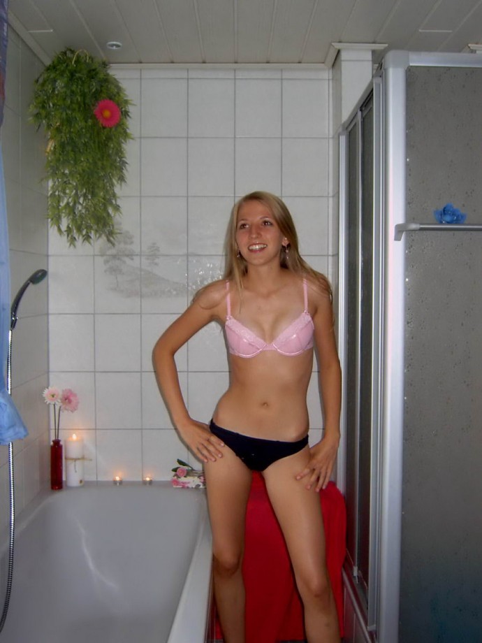 Russian blonde with small tits