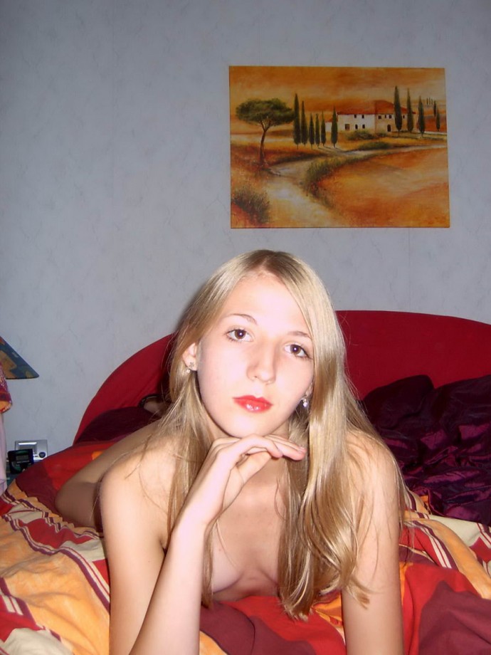 Russian blonde with small tits