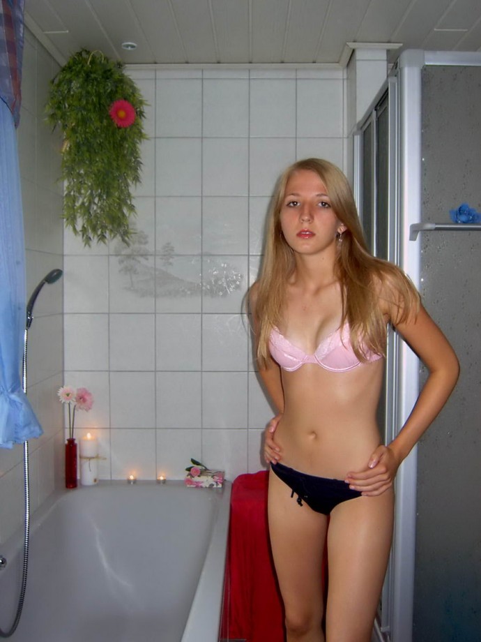 Russian blonde with small tits