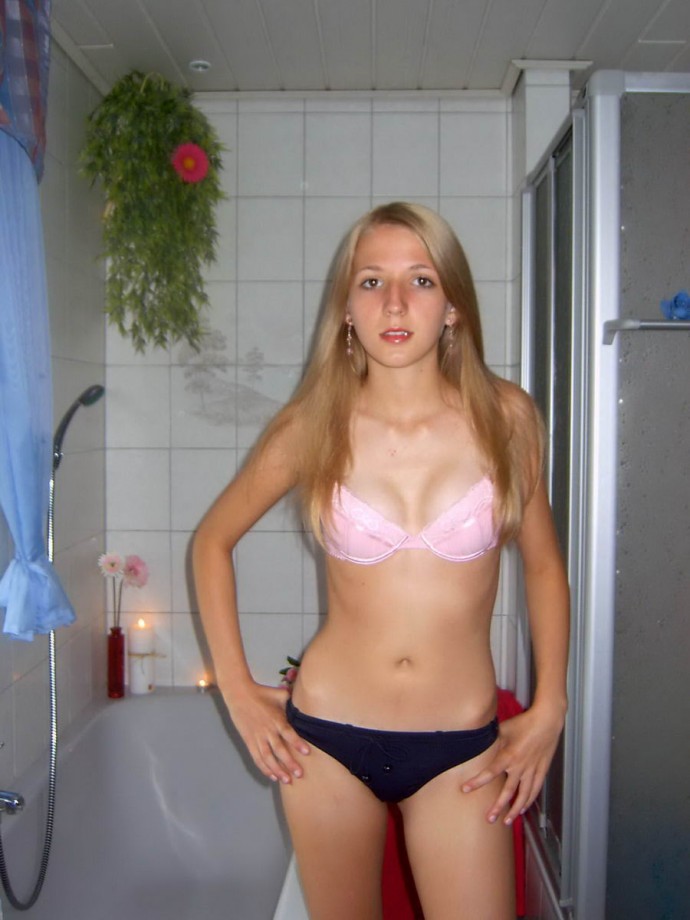 Russian blonde with small tits