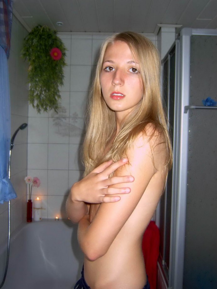 Russian blonde with small tits