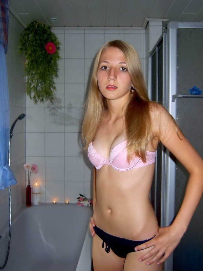 Russian blonde with small tits