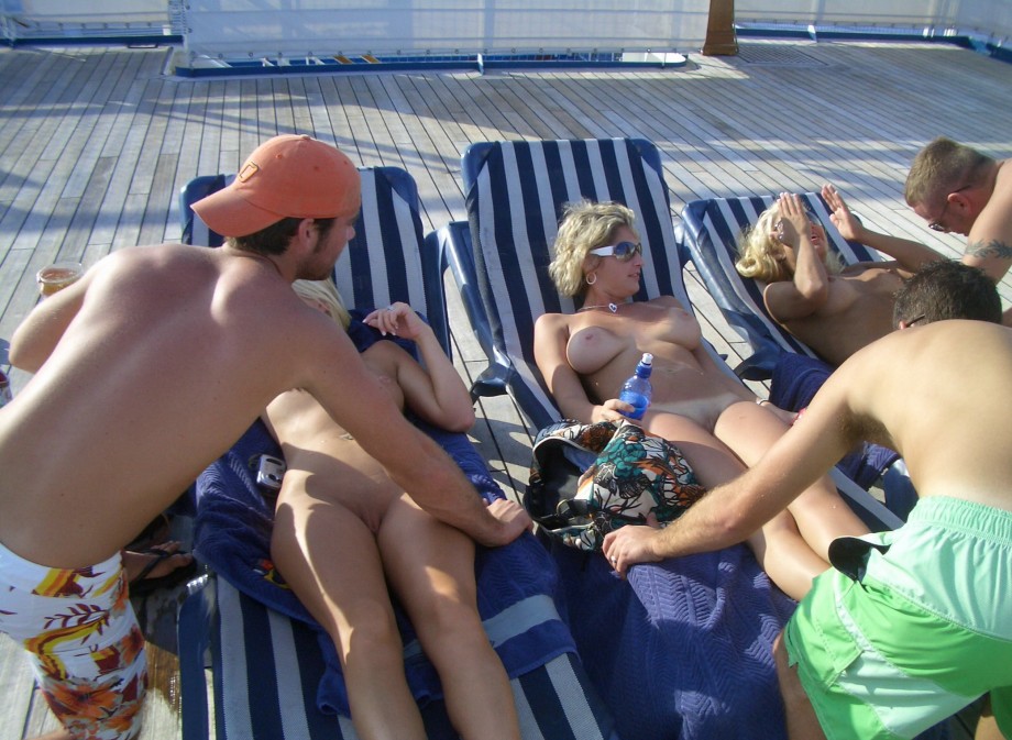 Nude girls on the boat