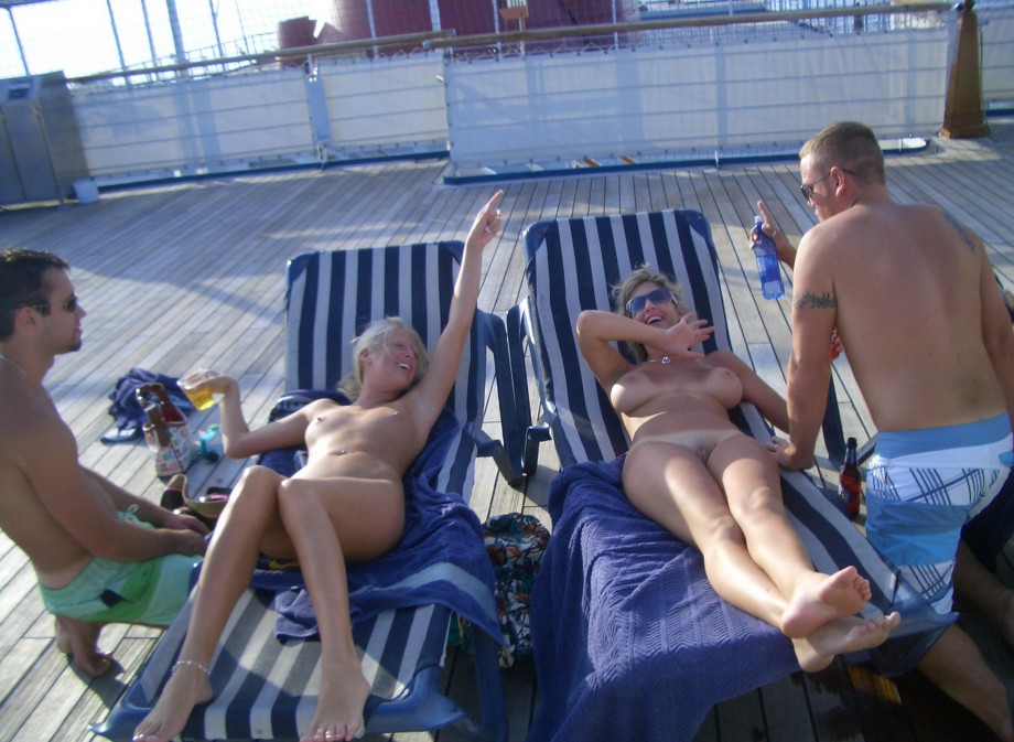 Nude girls on the boat