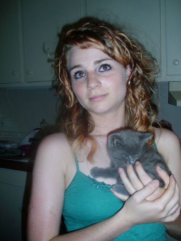 Redhead with shaved pussy