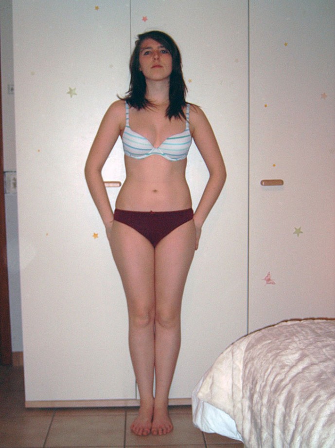 Girlfriend in underwear and naked