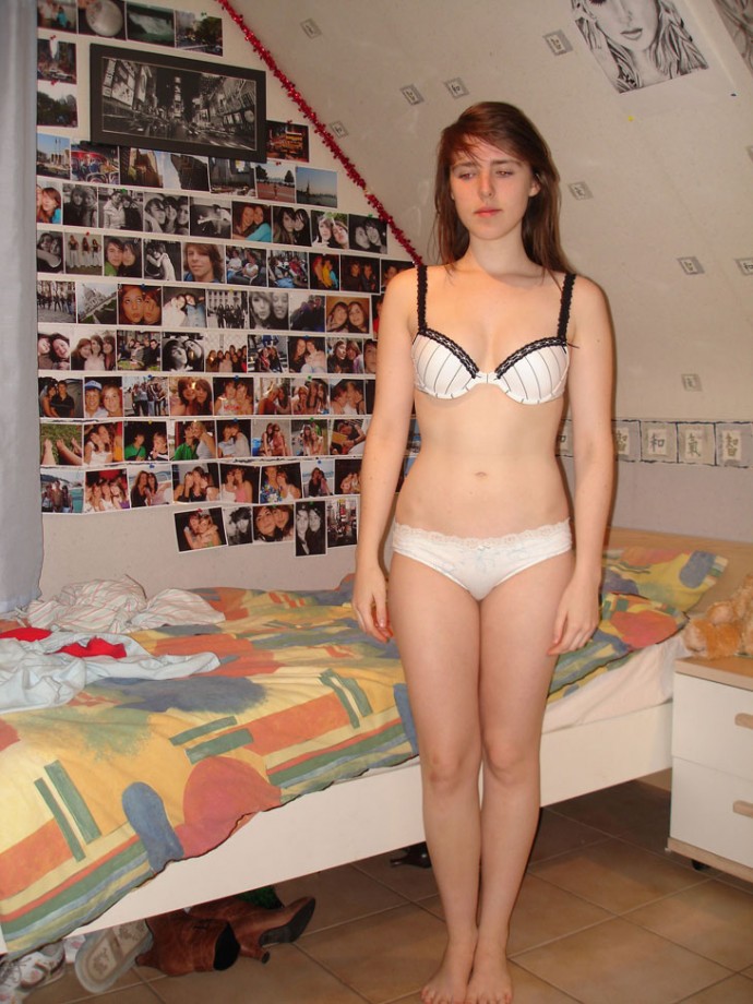 Girlfriend in underwear and naked