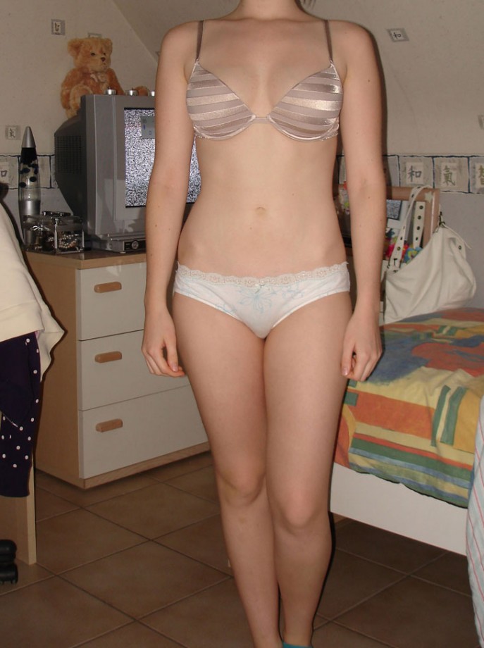 Girlfriend in underwear and naked