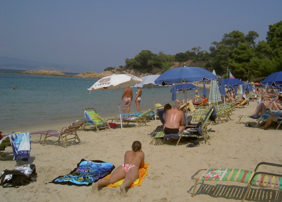 Topless vacation on the beach