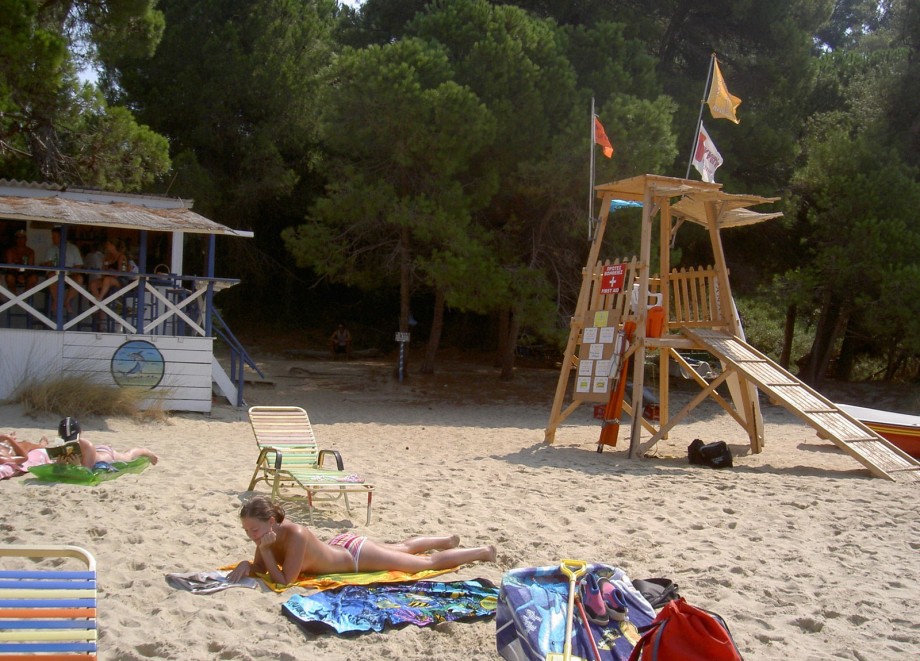 Topless vacation on the beach