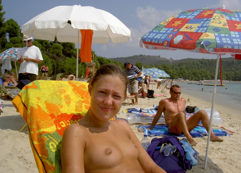 Topless vacation on the beach