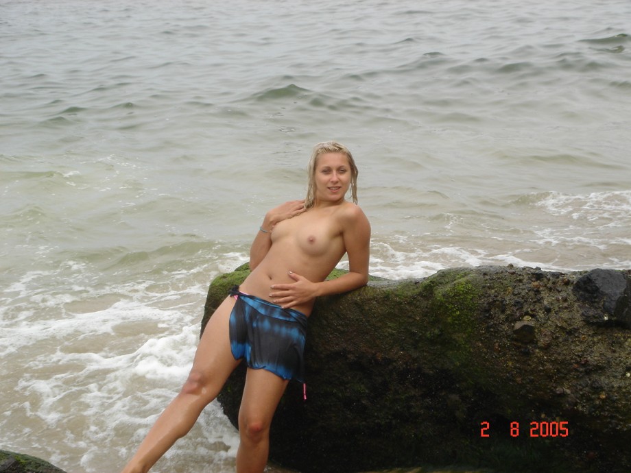 Young girls naked on the beach