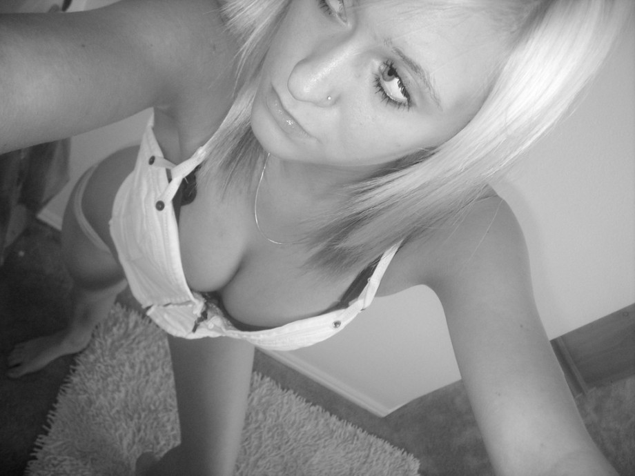 Slim blond girl in underwear