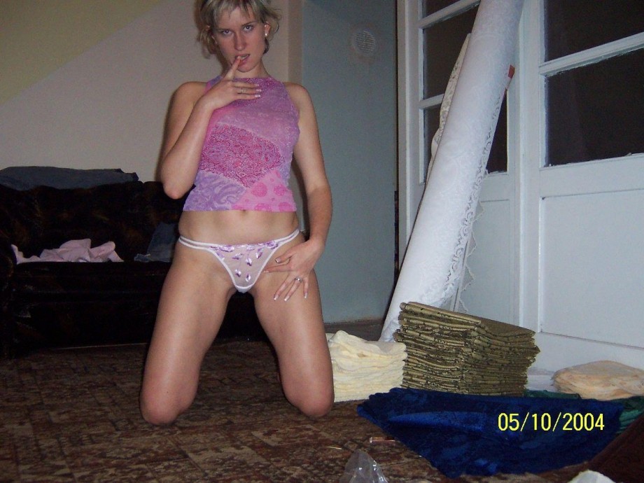 Blonde wife in new flat