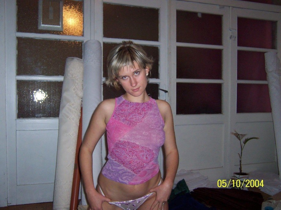 Blonde wife in new flat