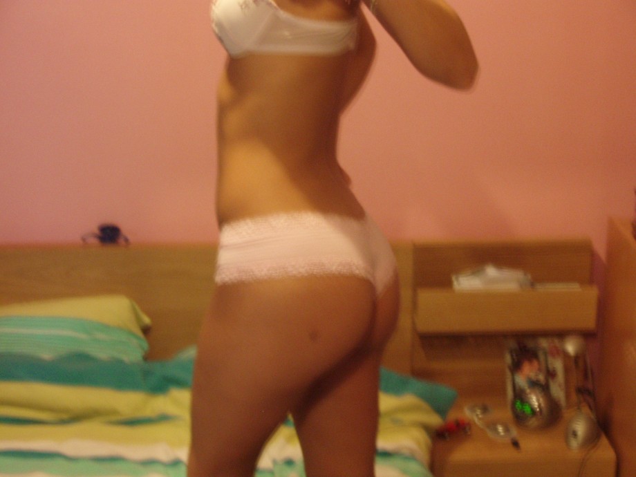 Hot girlfriend pose in underwear