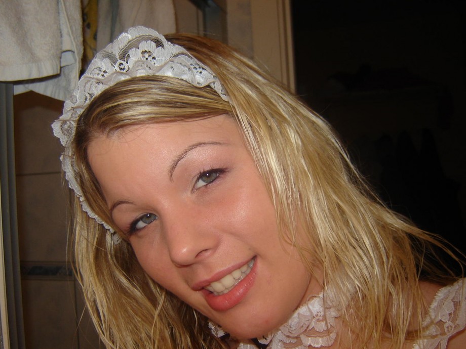 Norwegian girl posing as maid