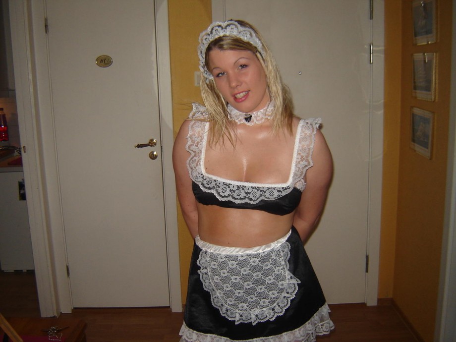 Norwegian girl posing as maid