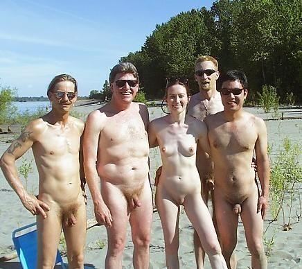 Nude groups - couples naked in public