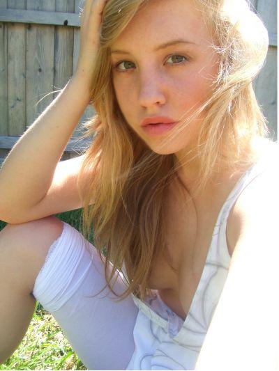 Young blonde selfshots