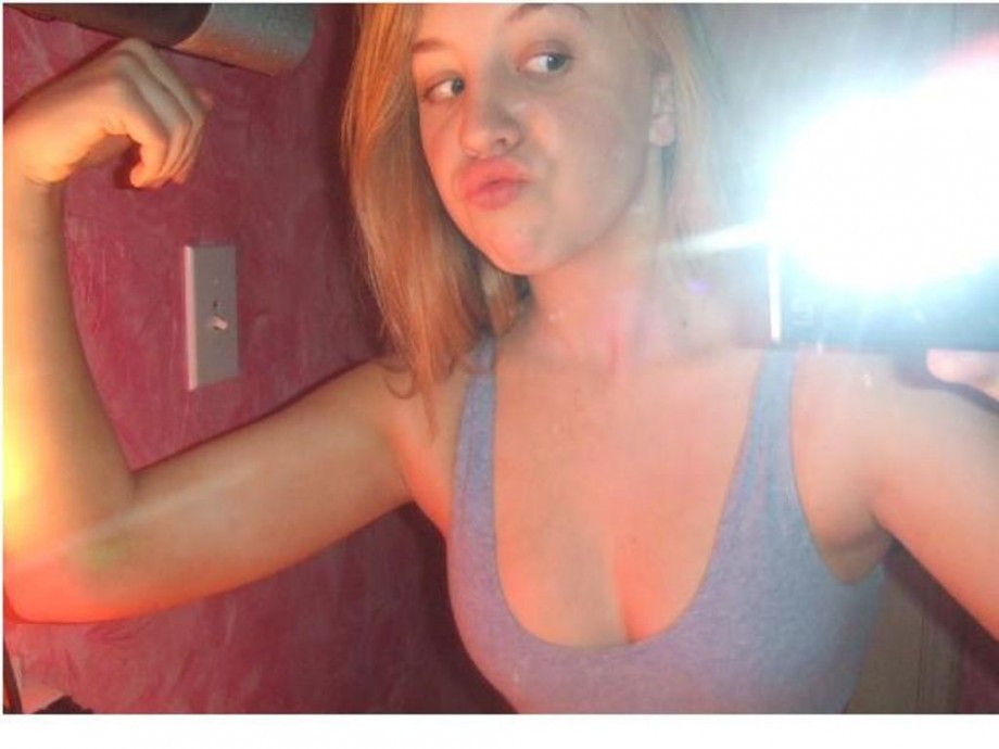 Young blonde selfshots