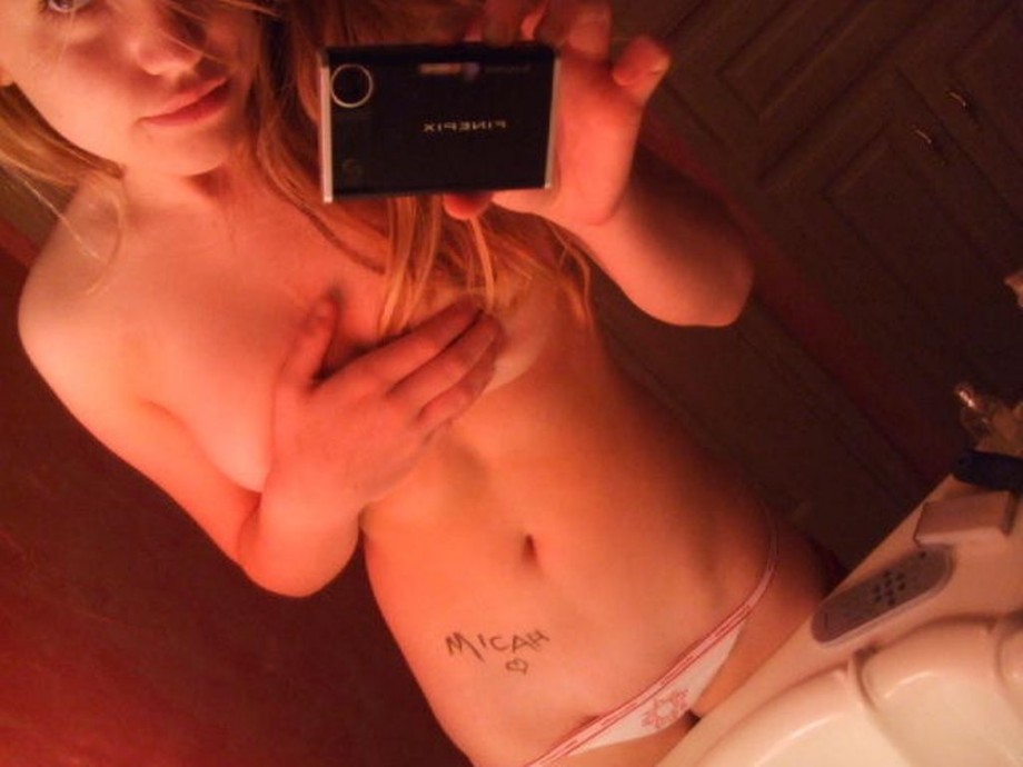 Young blonde selfshots