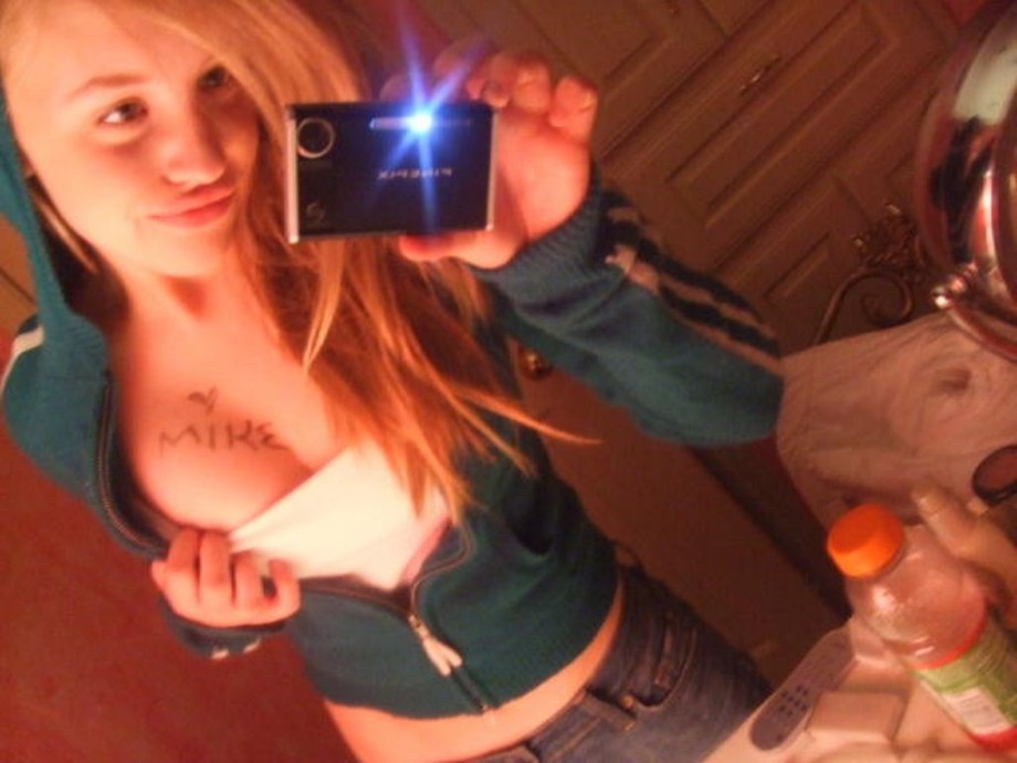 Young blonde selfshots