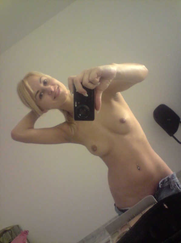 Cute blonde dressed and undressed selfshot