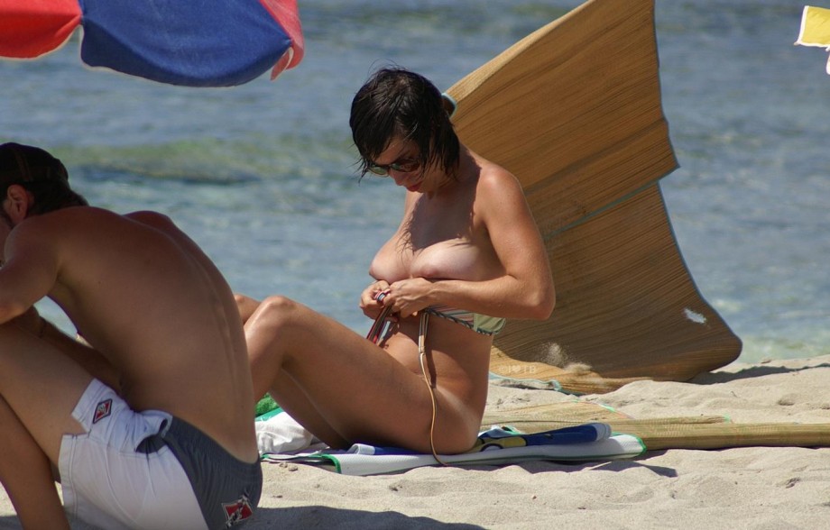 Nudists show it all off on the beach