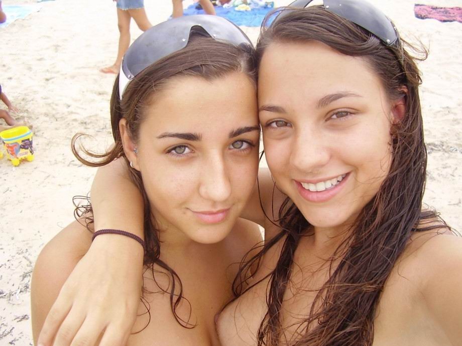 Topless girl at ibiza beach