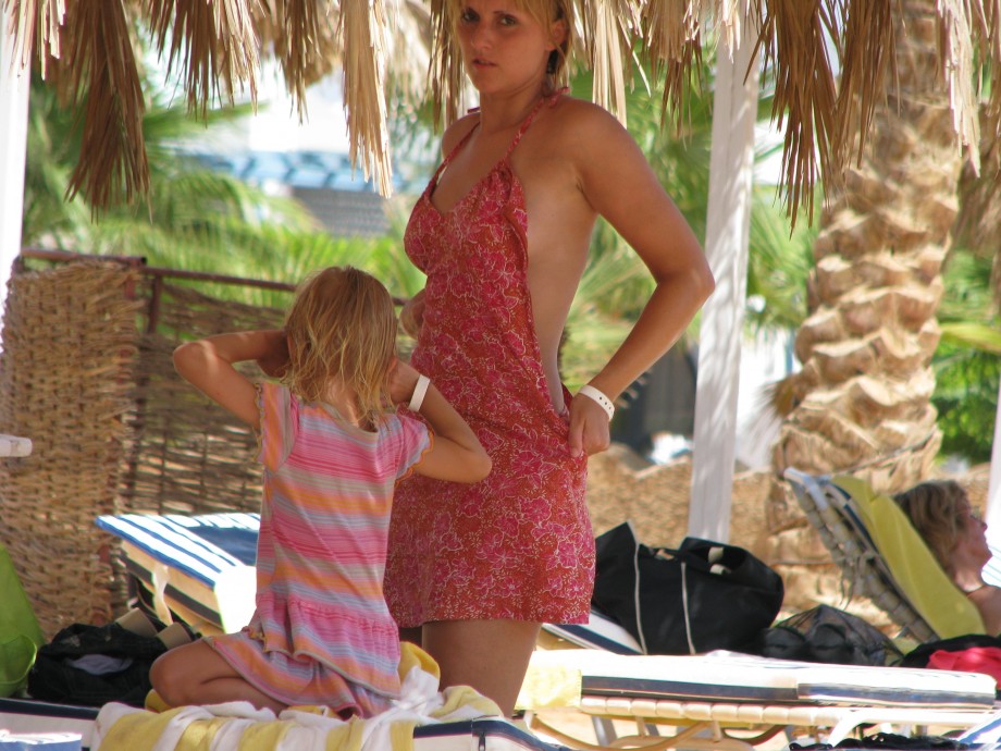 Nice mother at the beach