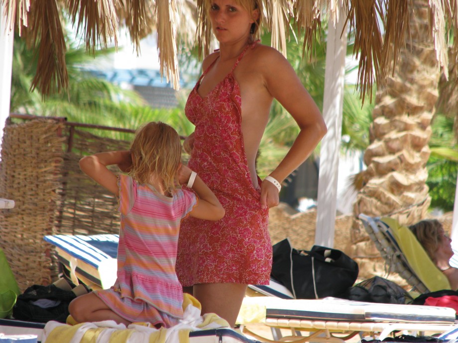 Nice mother at the beach