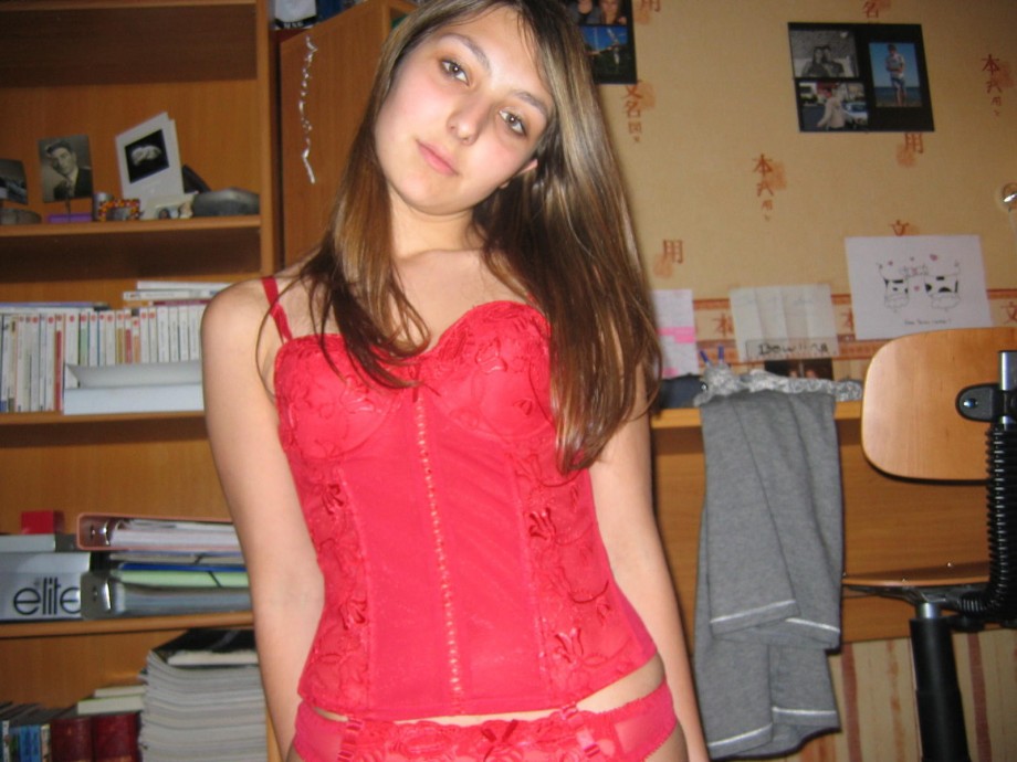 French brunette in underwear - teen serie 57