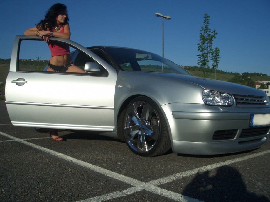 Posing in transapent underwear on car