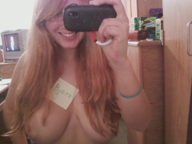 Girl have fun with selfshots