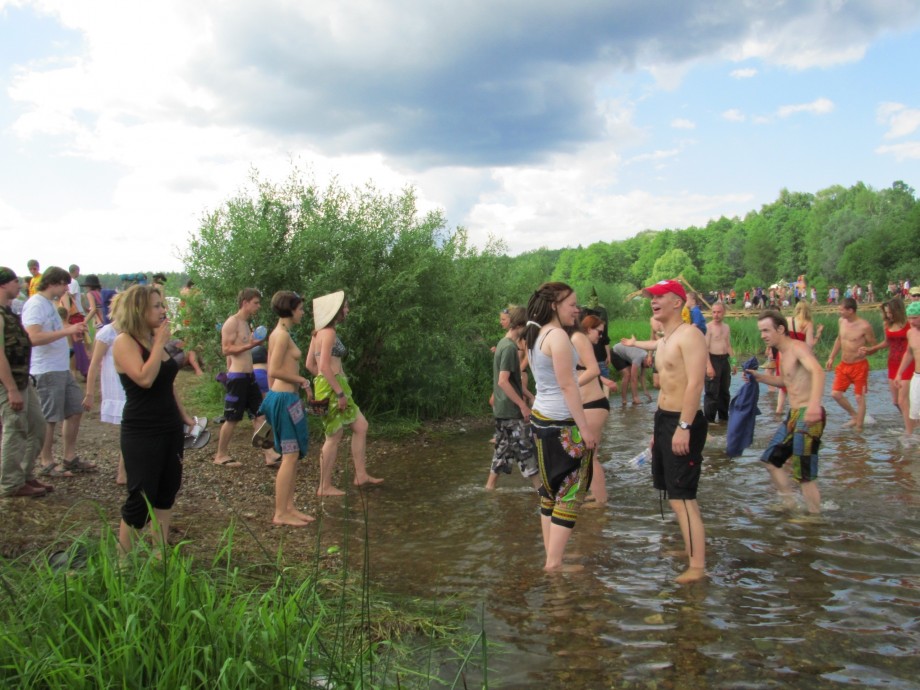 Naked russian girls at a music festival