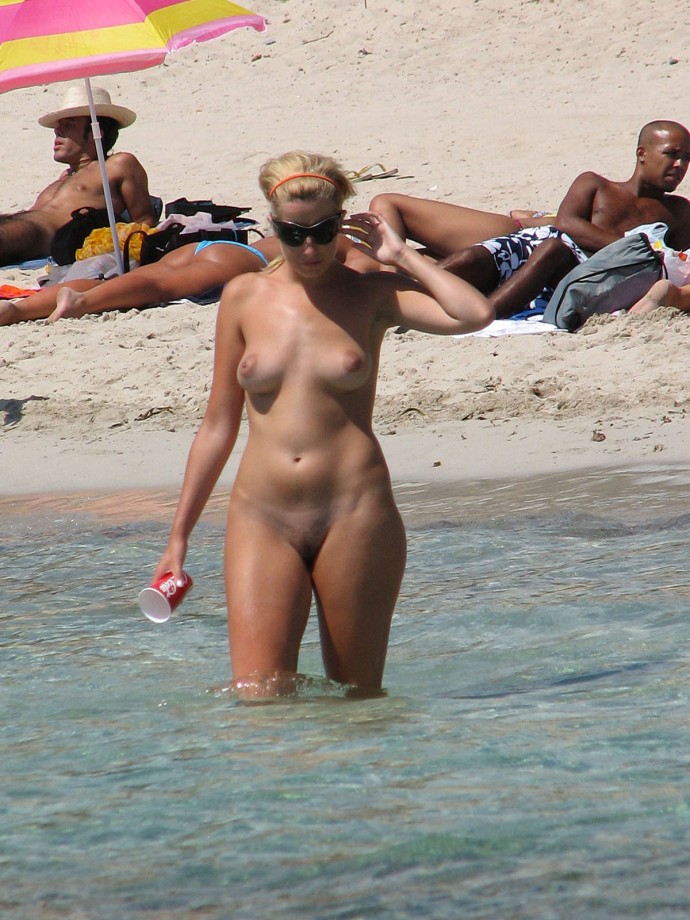 Beach flashing - nude in public beach - 13