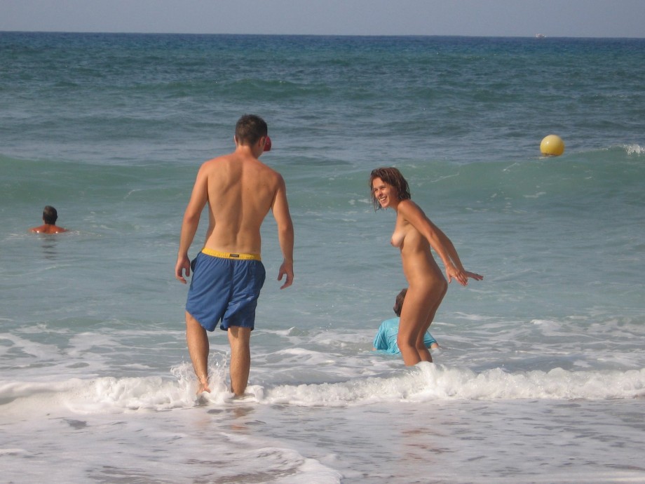 Beach flashing - nude in public beach - 13
