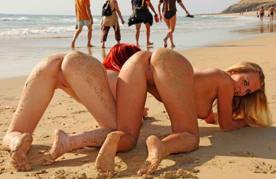 Beach flashing - nude in public beach - 13