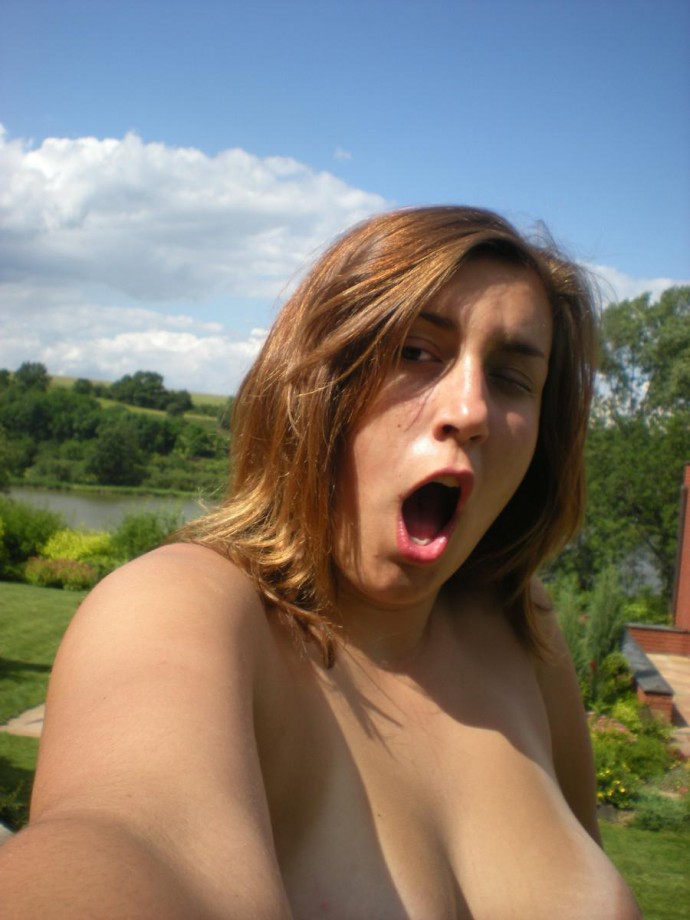 Stupid teen slut - stolen topless photos
