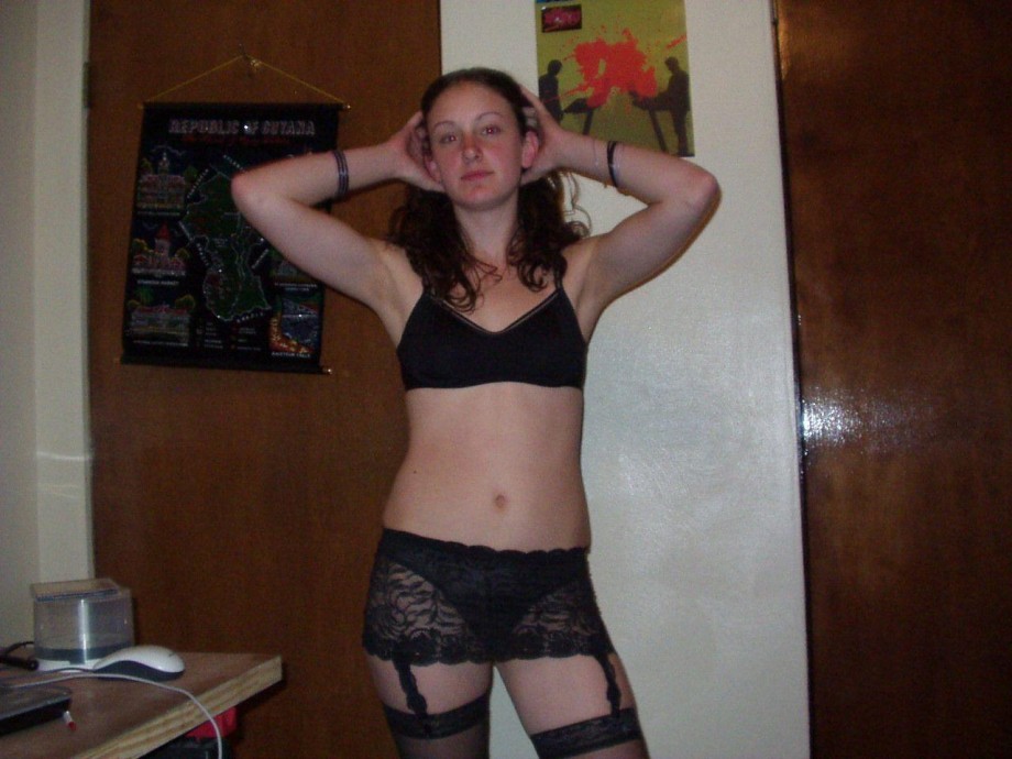 Laura - amateur teen in black lingerie