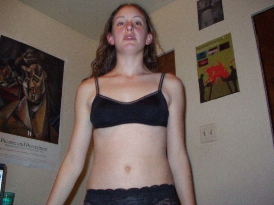 Laura - amateur teen in black lingerie
