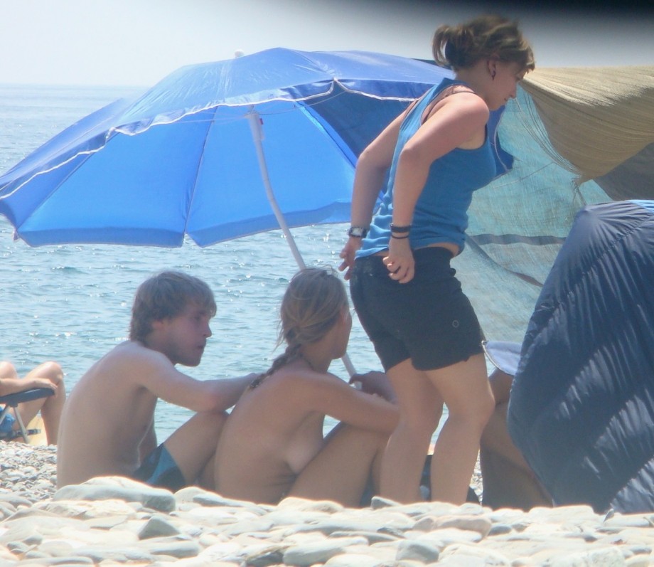 Trio of hot german teens naked on the beach