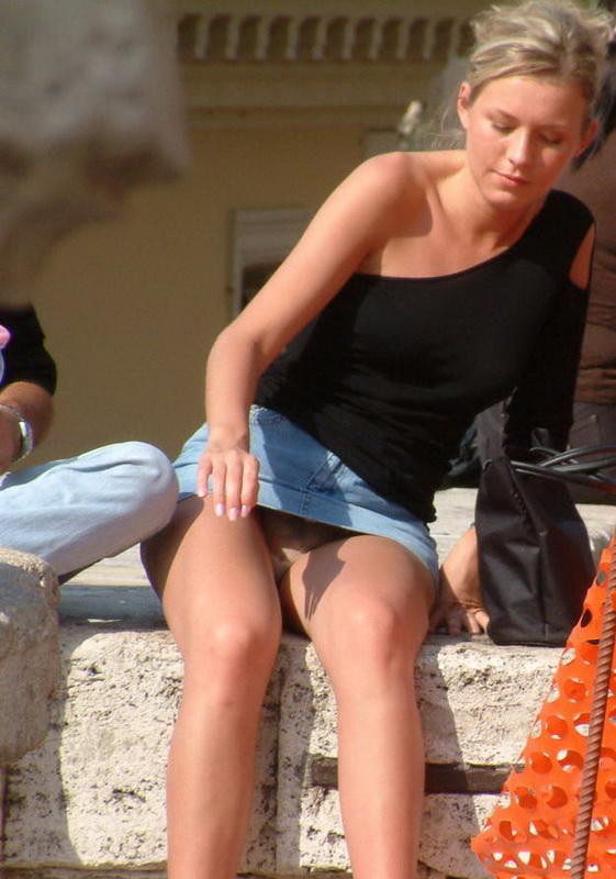 Mix photos upskirt without panties 