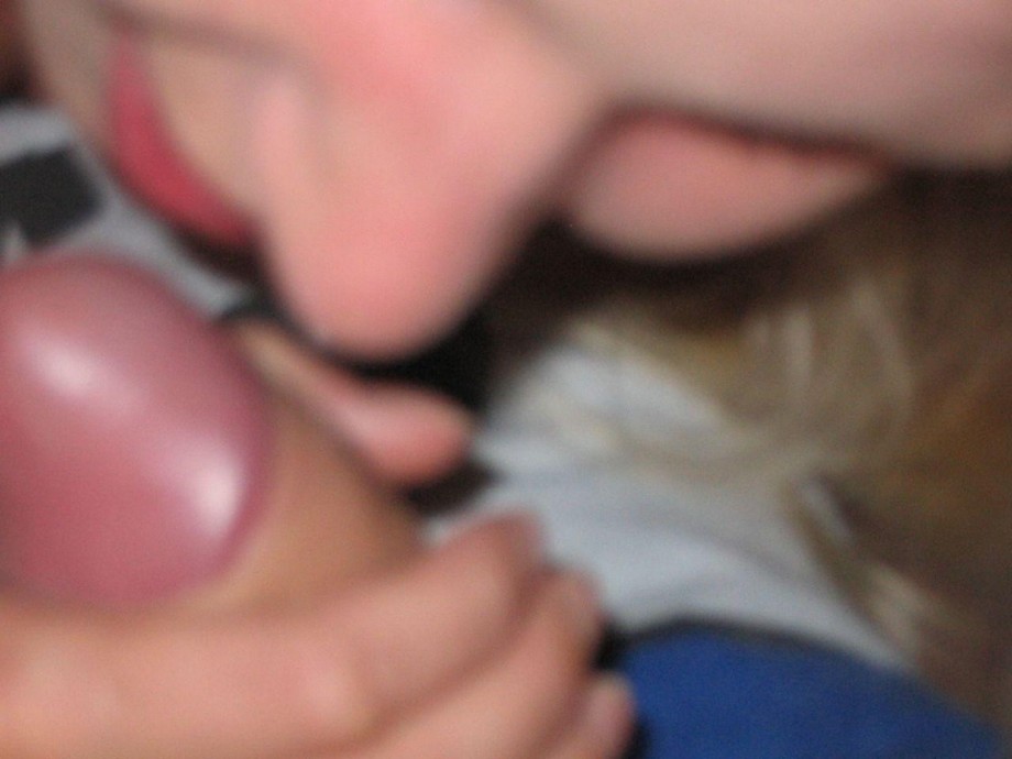 Blonde girl masturbating and sucking cock