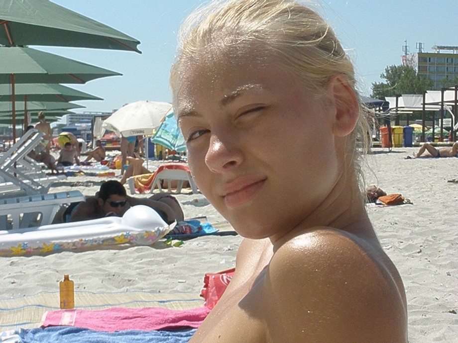 Blonde on the beach