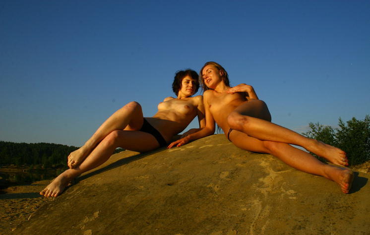 Two girls on the beach