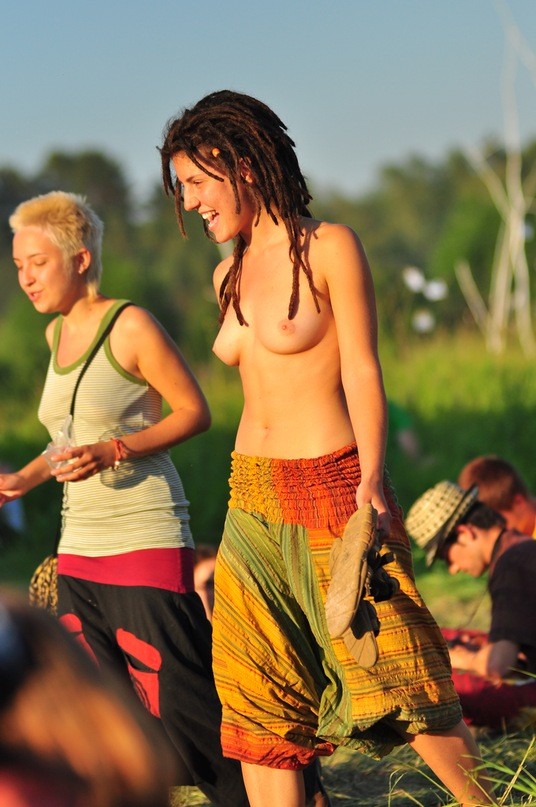 Naked nudist russian girls at a music festival